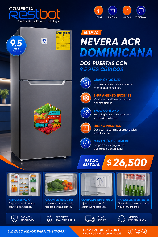 NEVERA ACR DOMINICANA 9.5 PIES CUBICOS  Foto 7321589-1.jpg