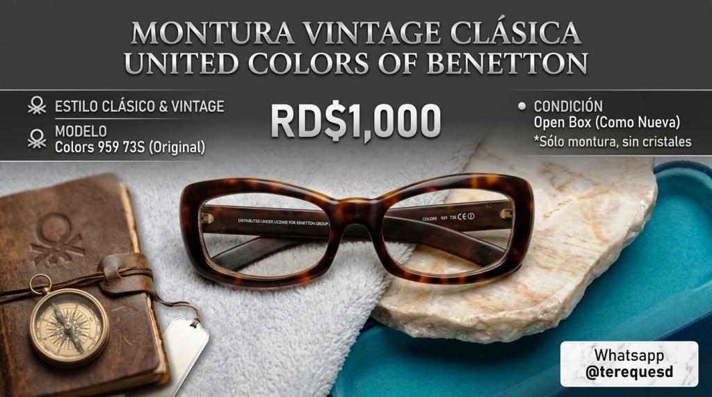 Montura de Lentes Vintage Clasica - United Colors of Benetton Original Foto 7322697-1.jpg