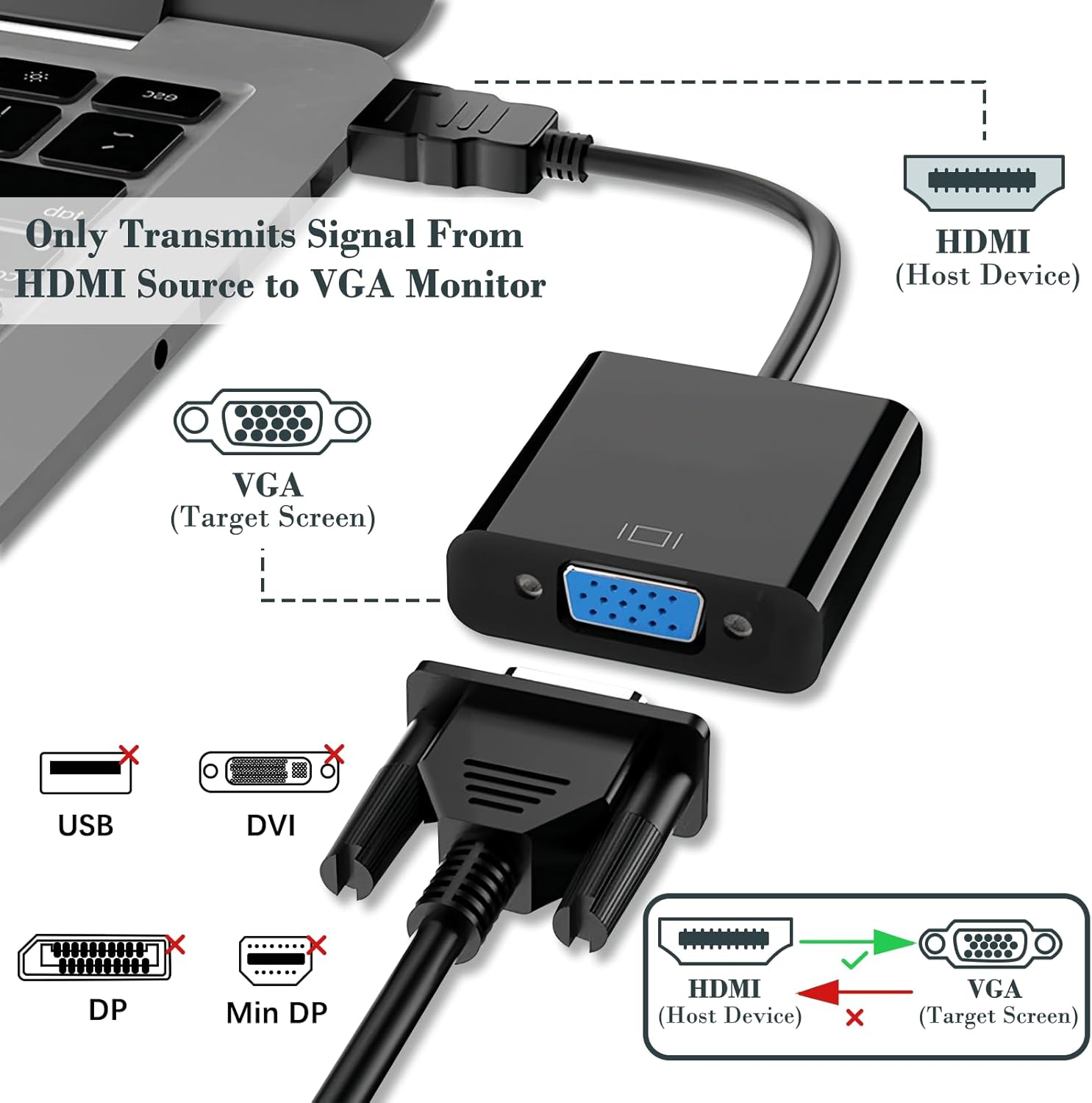 Adaptador HDMI a VGA  Cable VGA  Splitter  Foto 7322710-7.jpg