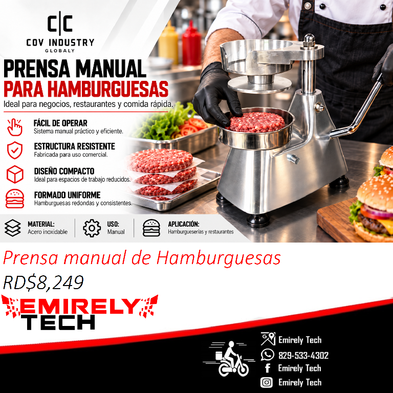 Prensa prensadora manual de hamburguesas aplastadora de carne para ham Foto 7323051-1.jpg