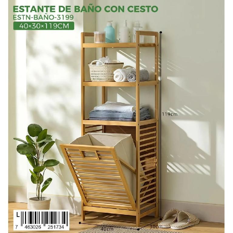 Estante de bano con cesto abatible Foto 7323550-1.jpg