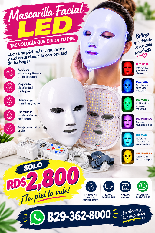 Mascarilla Facial LED  Fototerapia para Cuidado de la Piel Foto 7323930-1.jpg