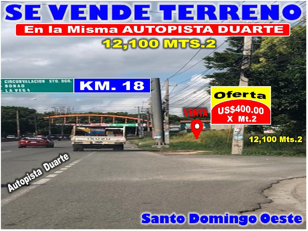 VENDO 12100 Mts.2 en la MISMA AUTOPISTA DUARTE Km 18 de OPORTUNIDAD Foto 7323965-1.jpg