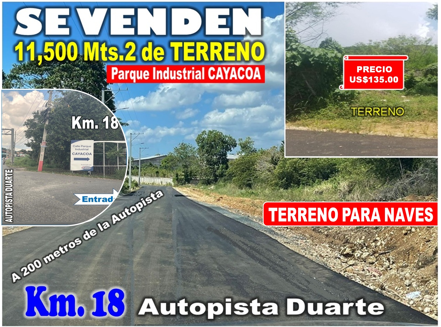 VENDO 12100 Mts.2 en la MISMA AUTOPISTA DUARTE Km 18 de OPORTUNIDAD Foto 7323965-6.jpg