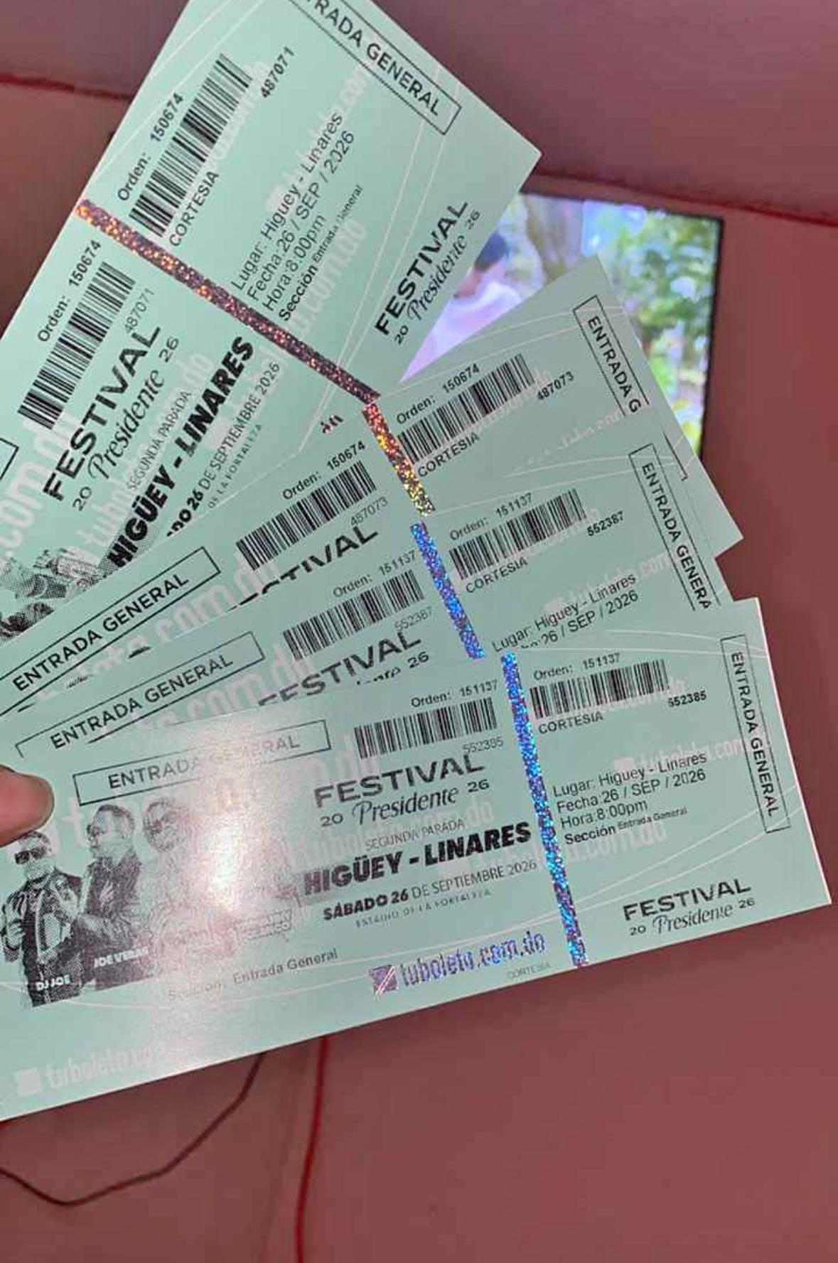 Billetes Boletos Tickets Festibal Presidente 2026 Foto 7324079-2.jpg